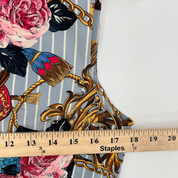 VTG 80s 90s Baroque Equestrian Vest Sz 4 Pearl Button Maximalist Statement Artsy - Picture 7 of 7